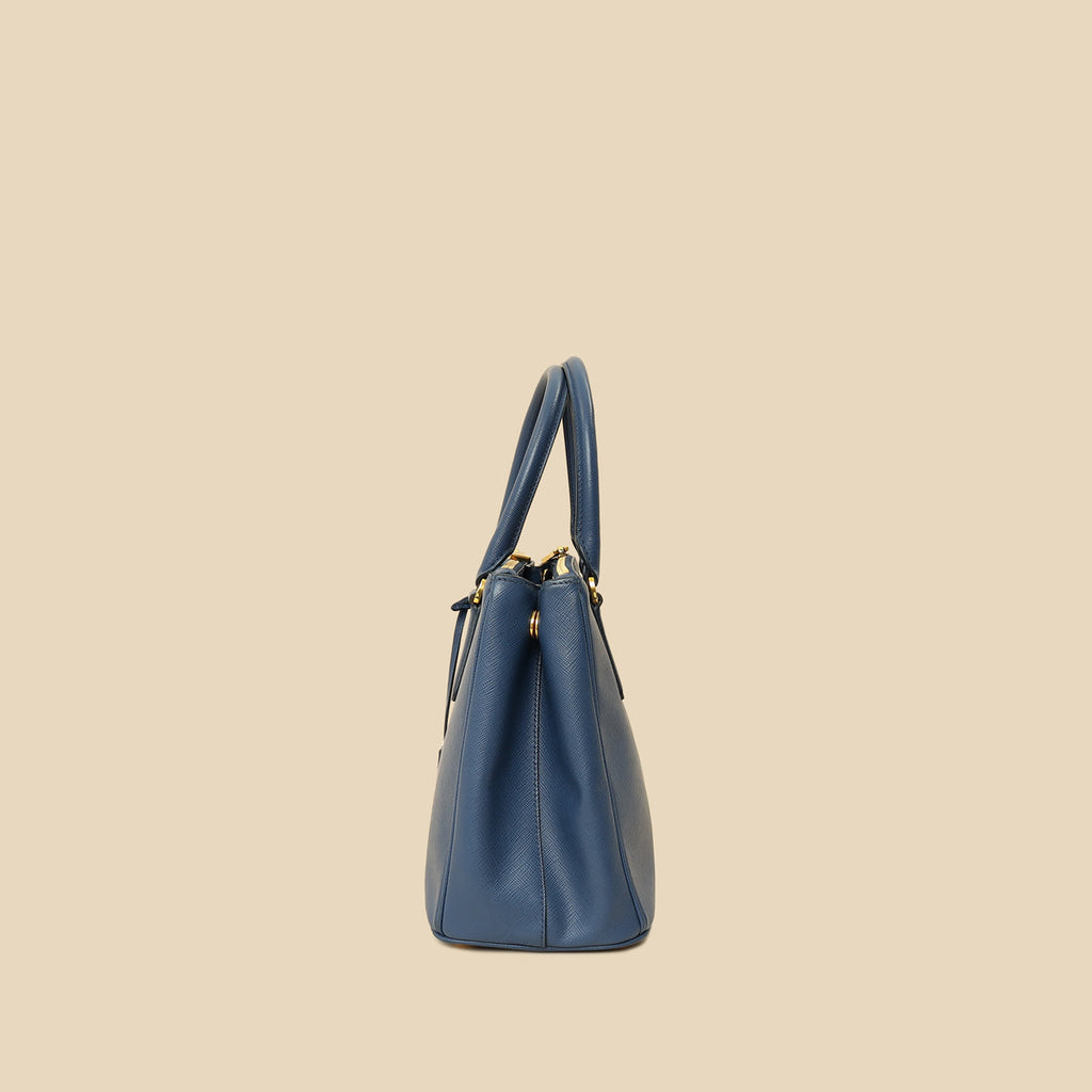 Prada Navy Blue Lux Galleria Medium Tote Bag