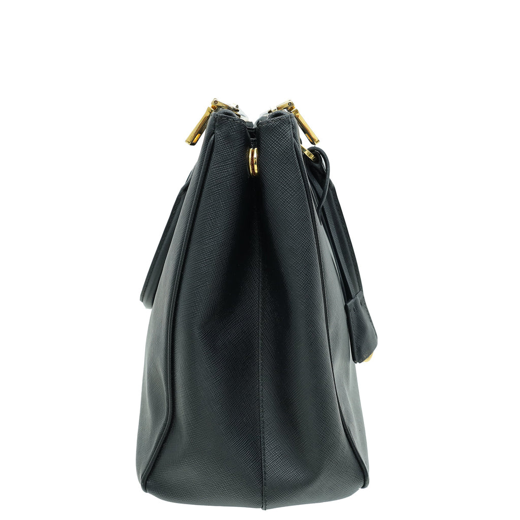 Prada Black Lux Galleria Large Tote Bag