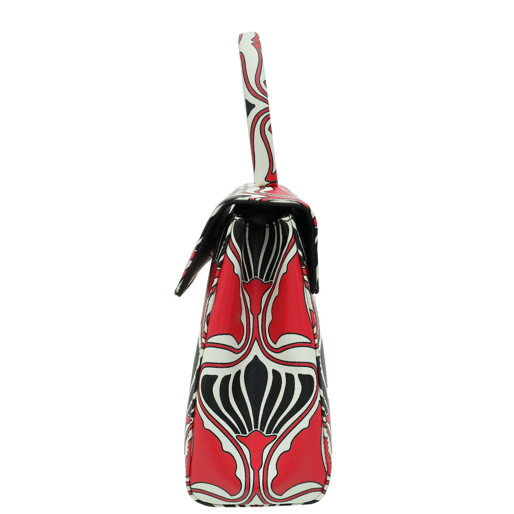 Prada Multicolor Printed Top Handle Bag