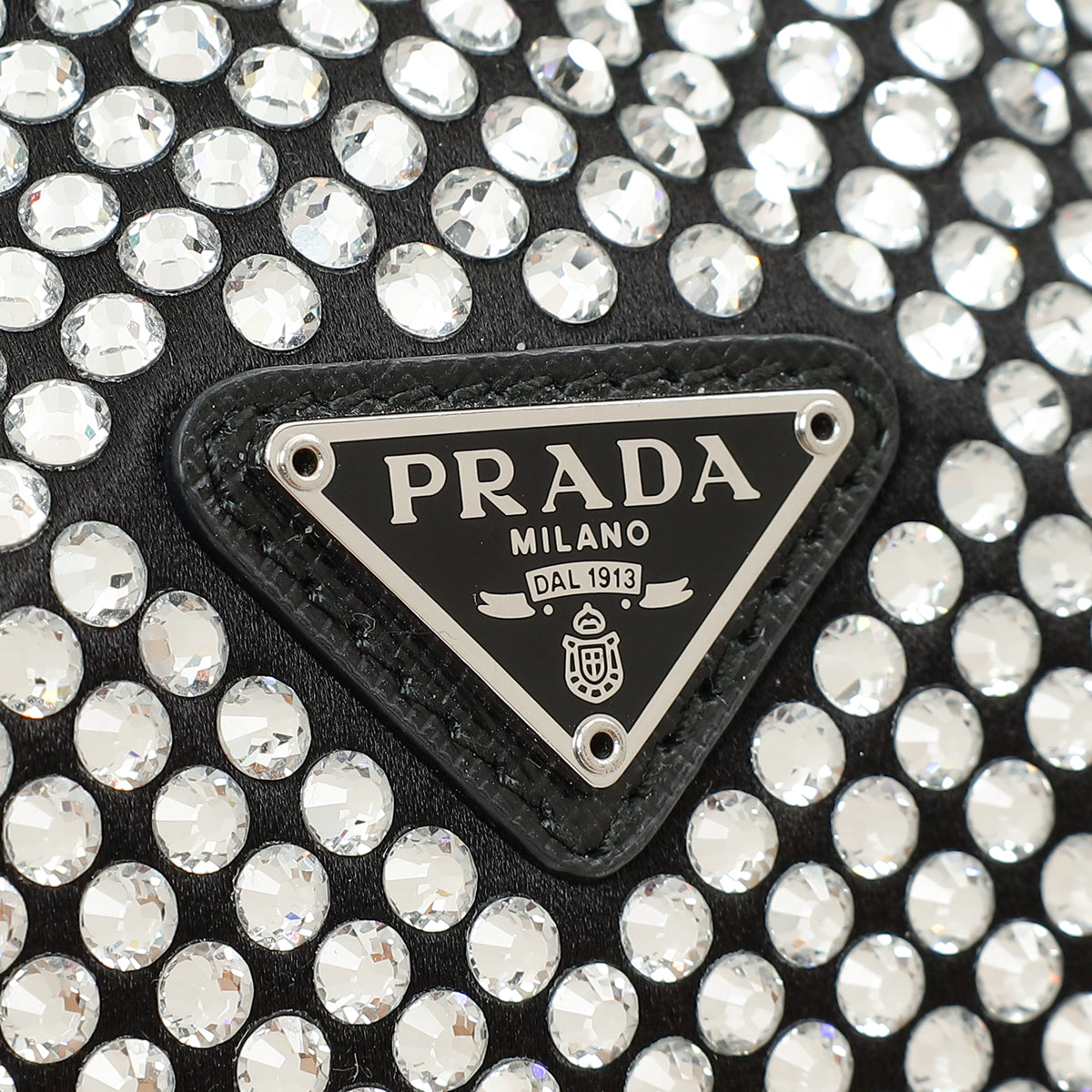 Prada Black Crystal-Embellished Satin Re-Edition 2000 Mini Bag