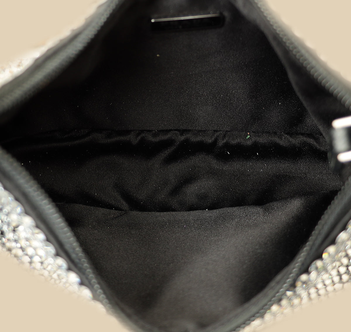 Prada Black Crystal-Embellished Satin Re-Edition 2000 Mini Bag