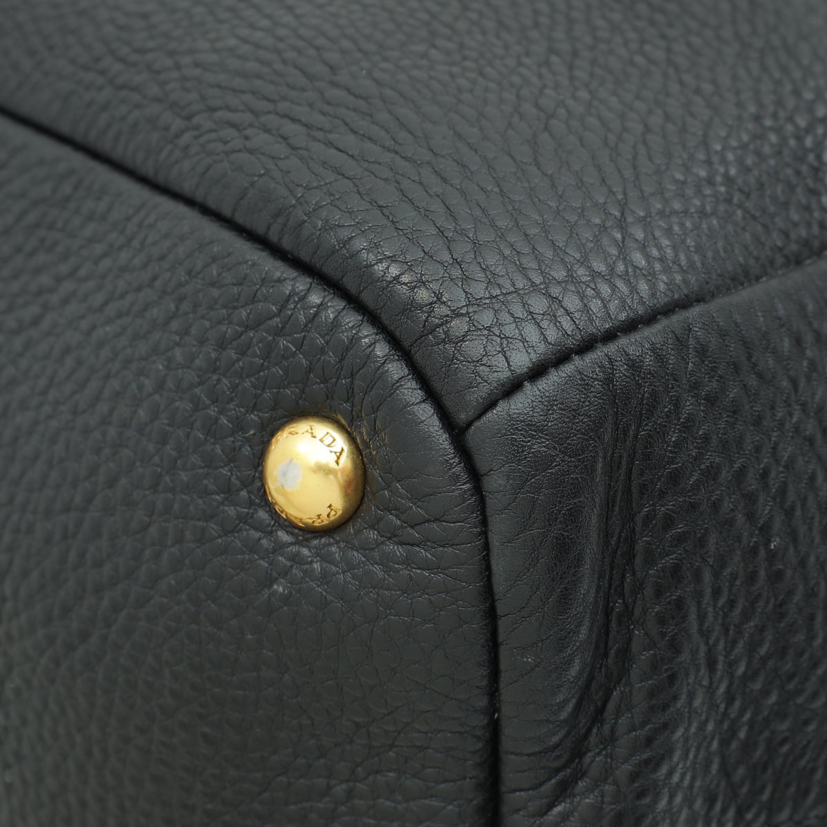 Prada Black Vitello Daino Hobo Bag