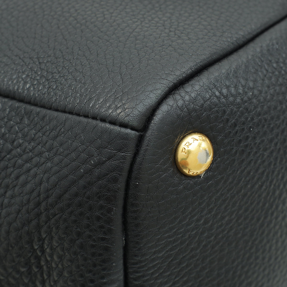 Prada Black Vitello Daino Hobo Bag