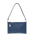 Prada Navy Blue Lux Push Lock Clutch Strap
