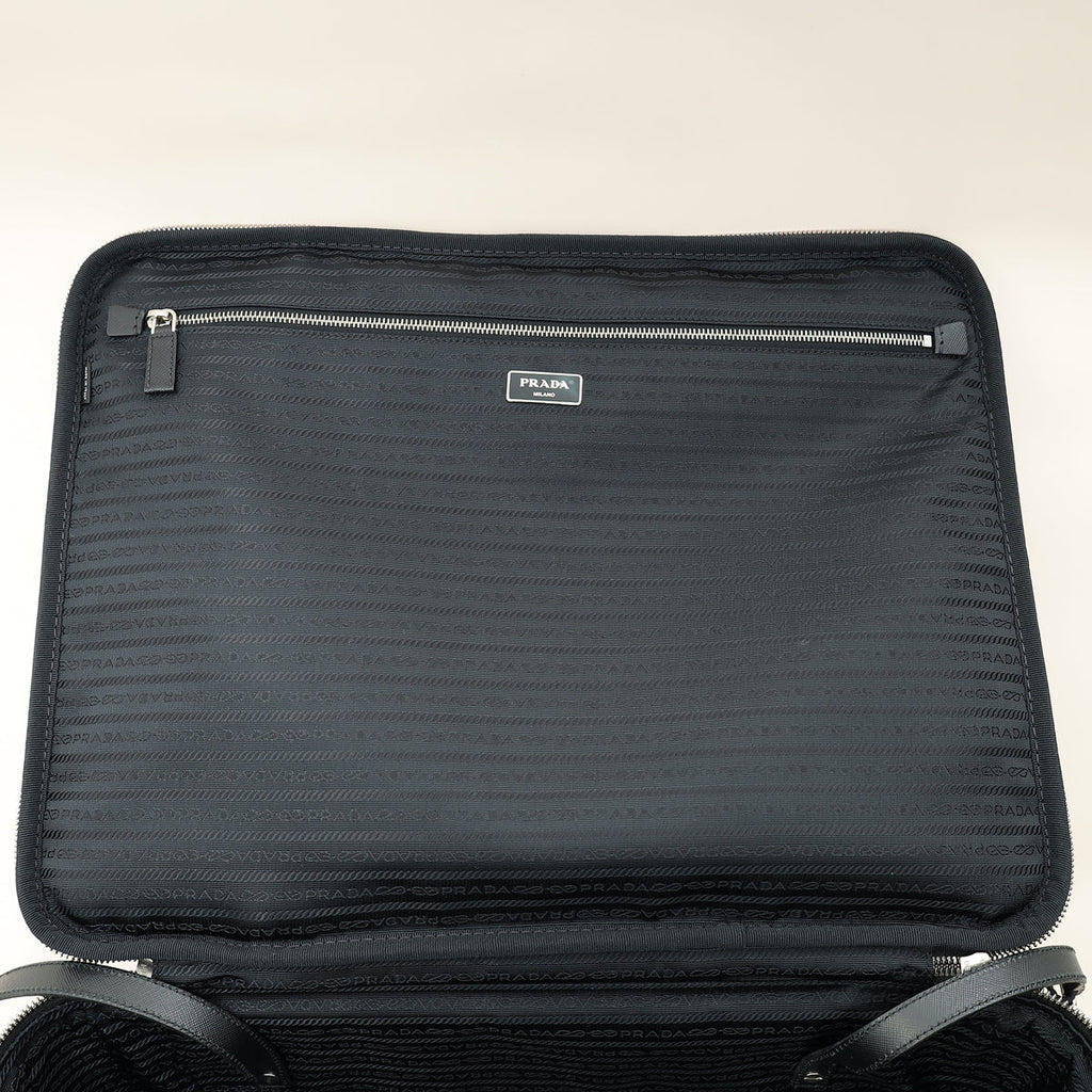 Prada Black Nylon Tessuto Trolley Luggage