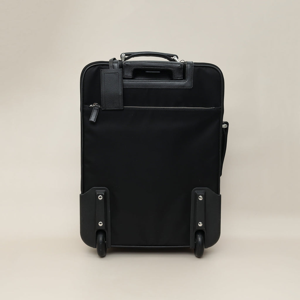 Prada Black Nylon Tessuto Trolley Luggage