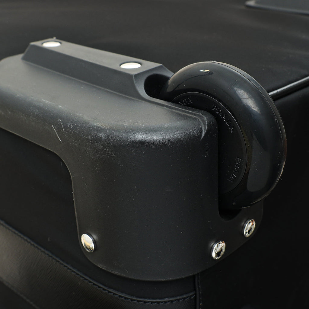 Prada Black Nylon Tessuto Trolley Luggage