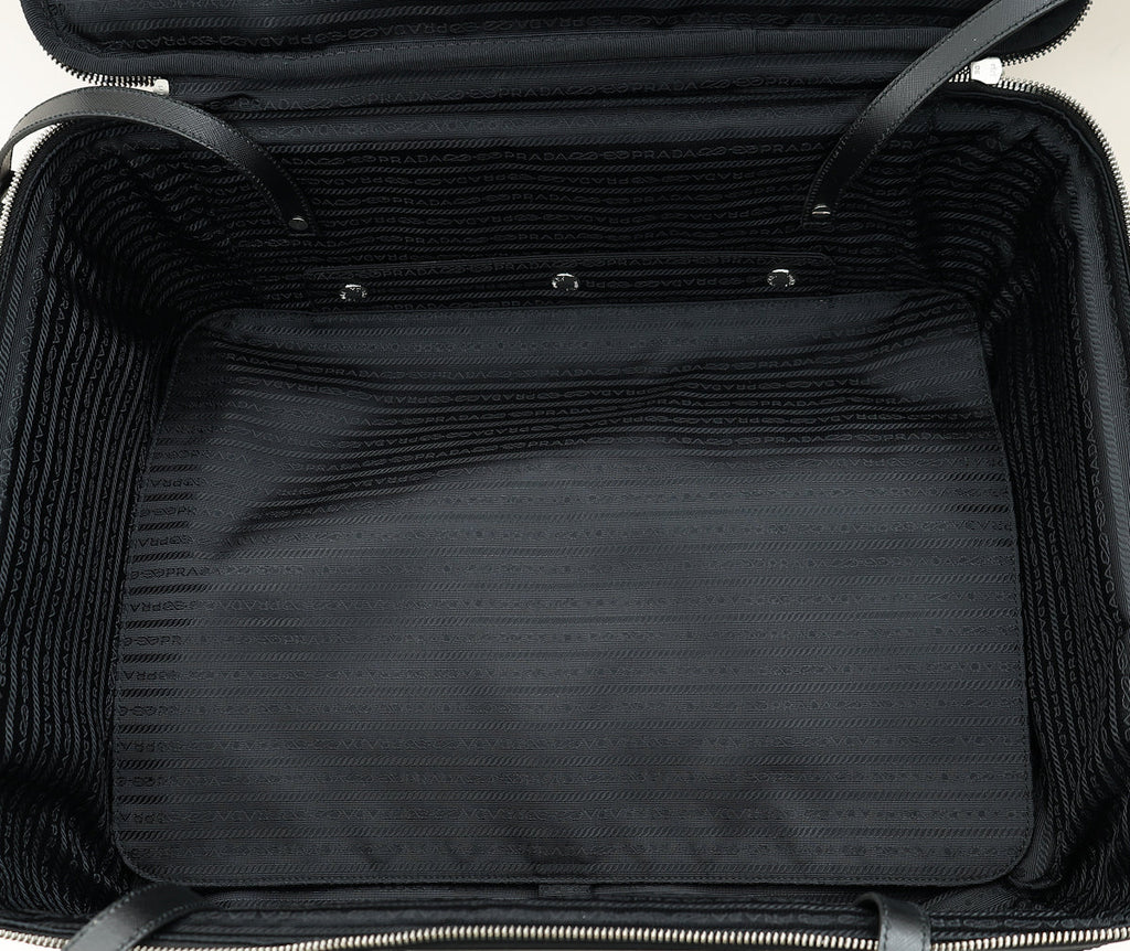 Prada Black Nylon Tessuto Trolley Luggage