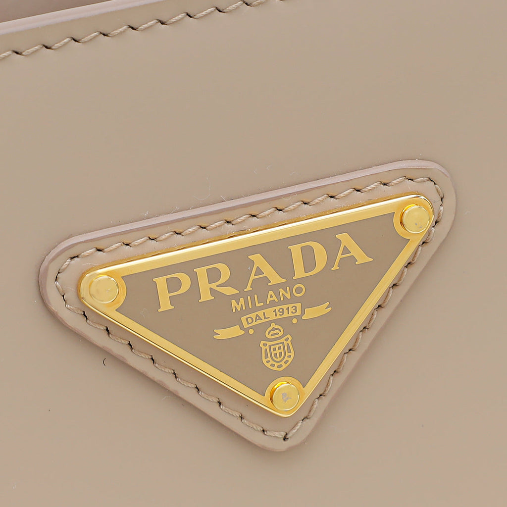 Prada Pinkish Beige Spazzolato Double Handle Tote Bag