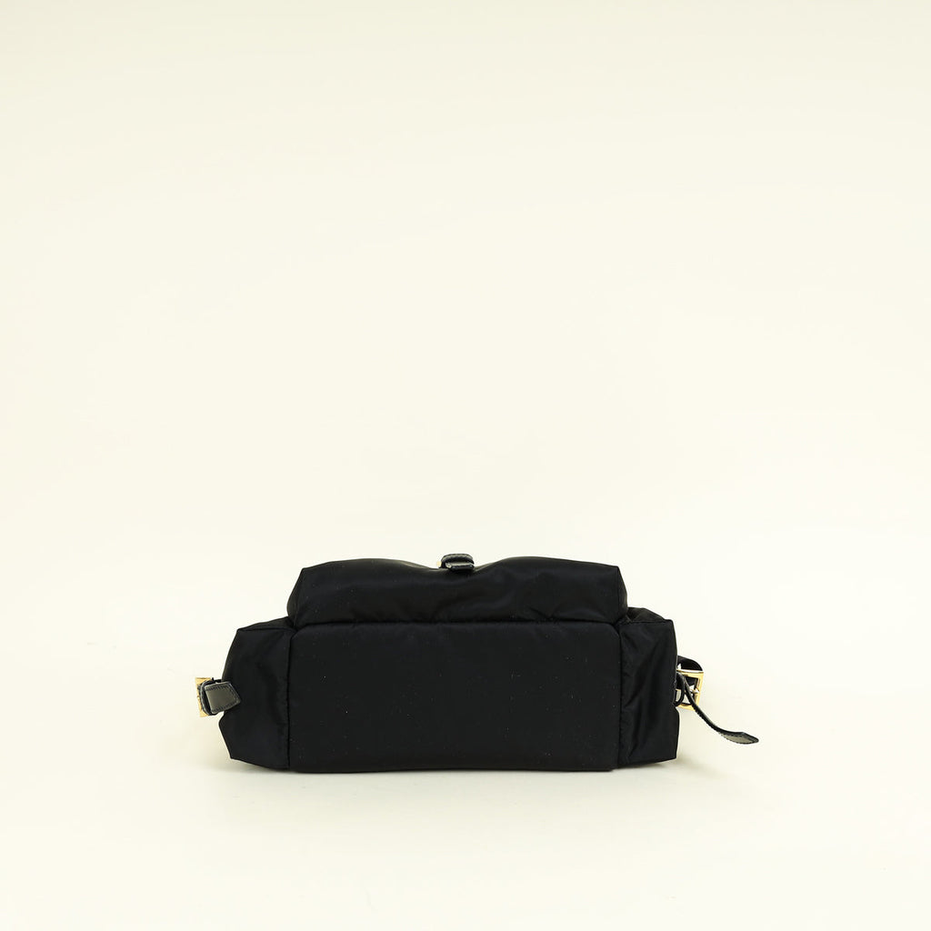 Prada Black Explore medium Re-Nylon Shoulder Bag with Flap