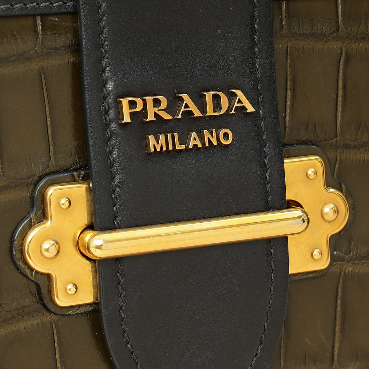 Prada Bicolor Cahier Matte Crocodile Bag