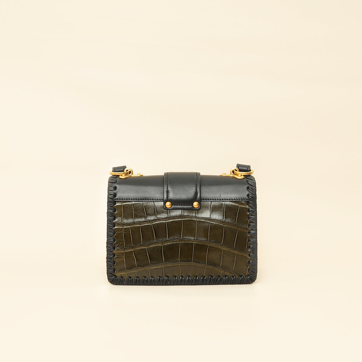 Prada Bicolor Cahier Matte Crocodile Bag