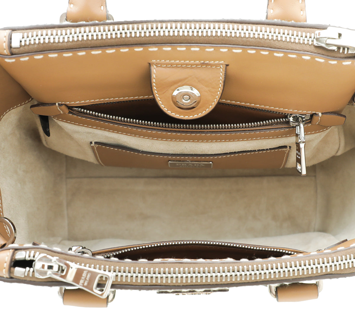 Prada Brown Calf Python Twin Bag