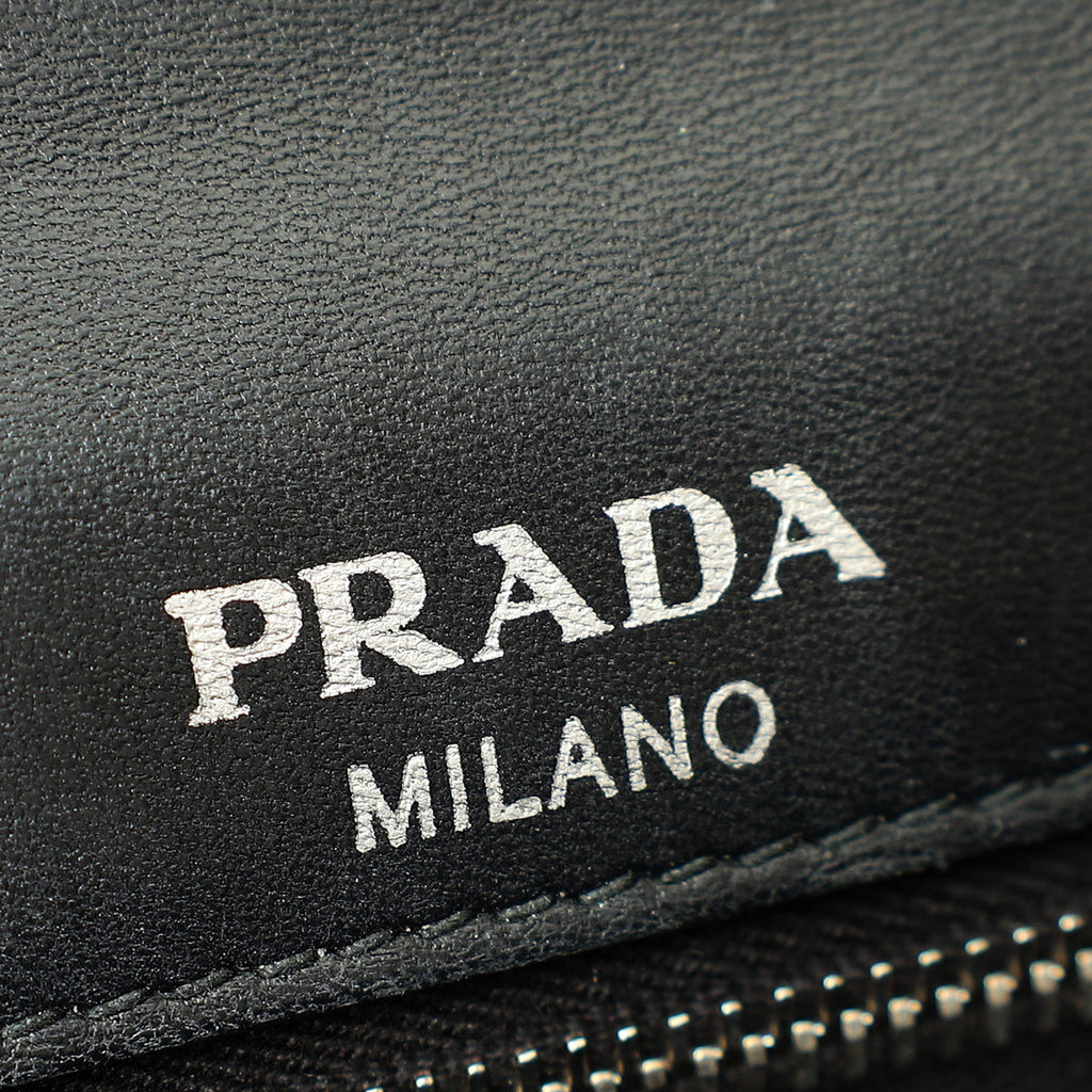 Prada Black Nappa Gaufre Small Chain Flap Shoulder Bag