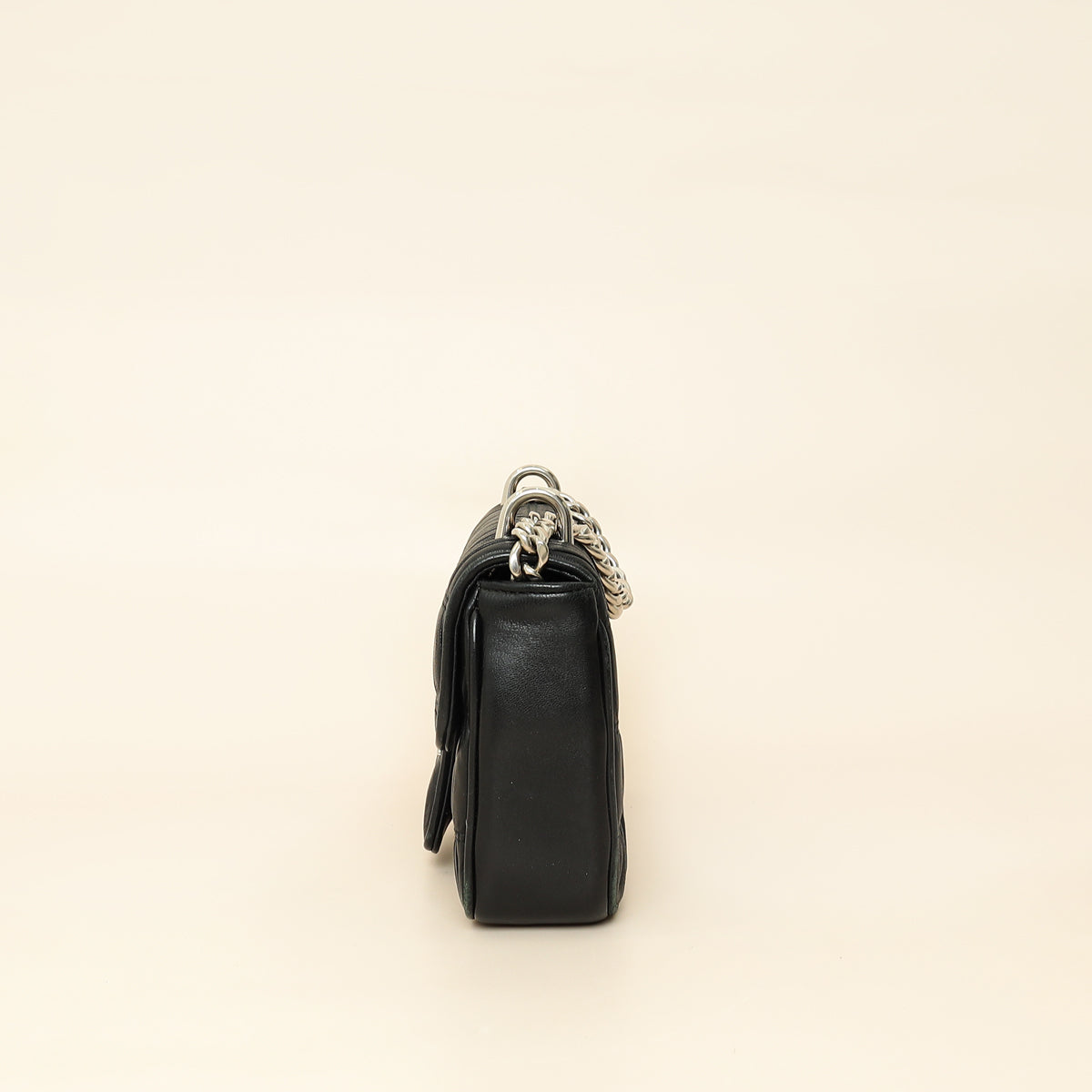 Prada Black Nappa Gaufre Small Chain Flap Shoulder Bag