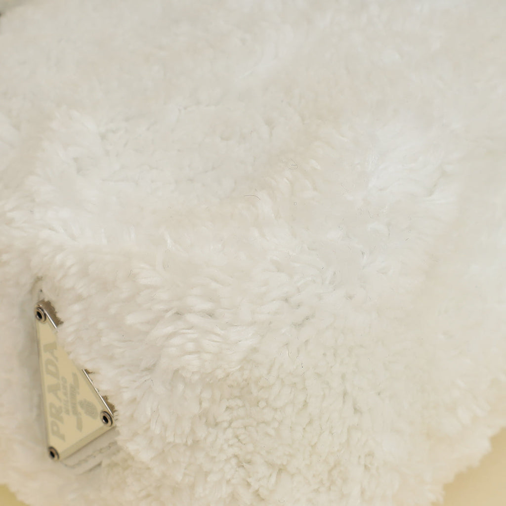 Prada White Re-Edition 2000 Mini Terry Bag