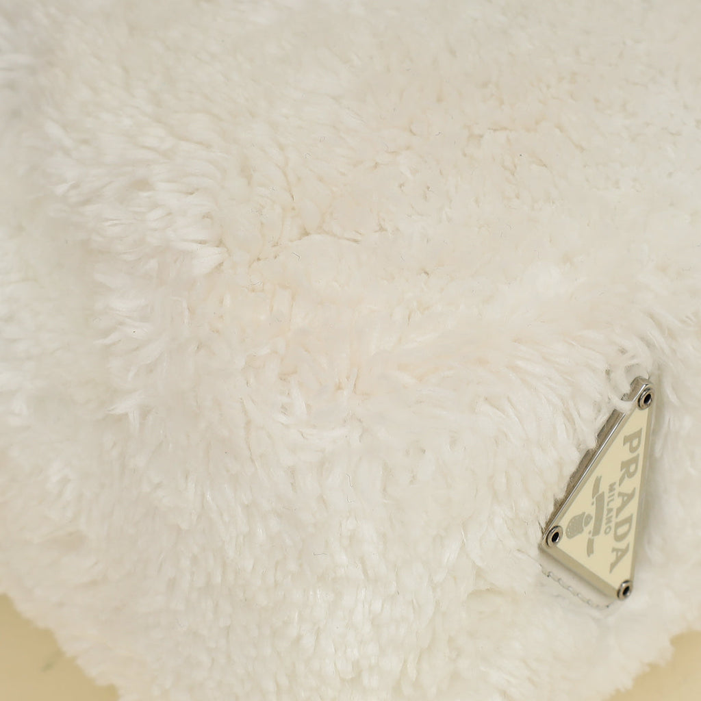 Prada White Re-Edition 2000 Mini Terry Bag