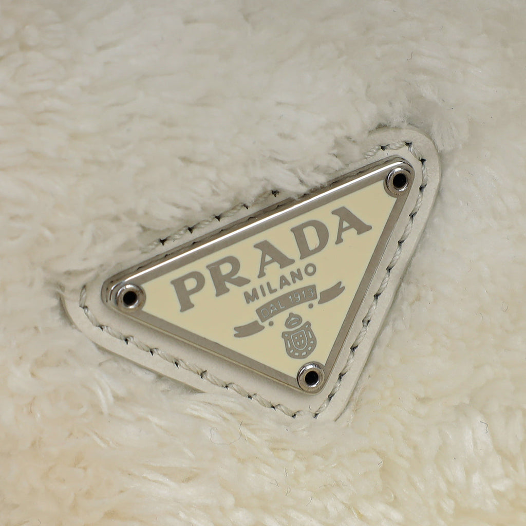 Prada White Re-Edition 2000 Mini Terry Bag