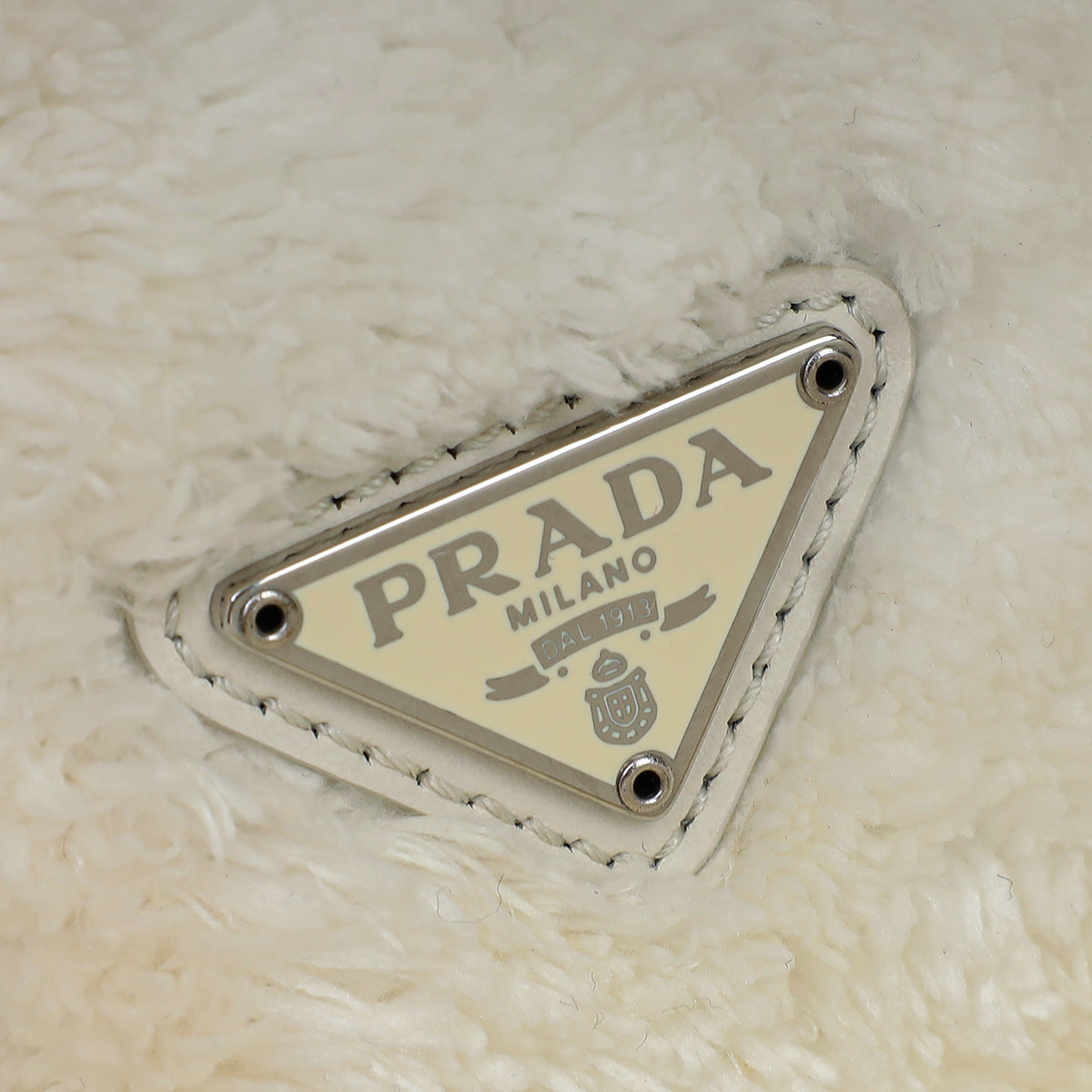 Prada White Re-Edition 2000 Mini Terry Bag