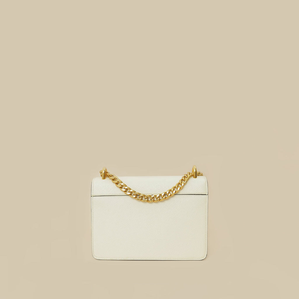 Prada White Flap Chain Crossbody Bag