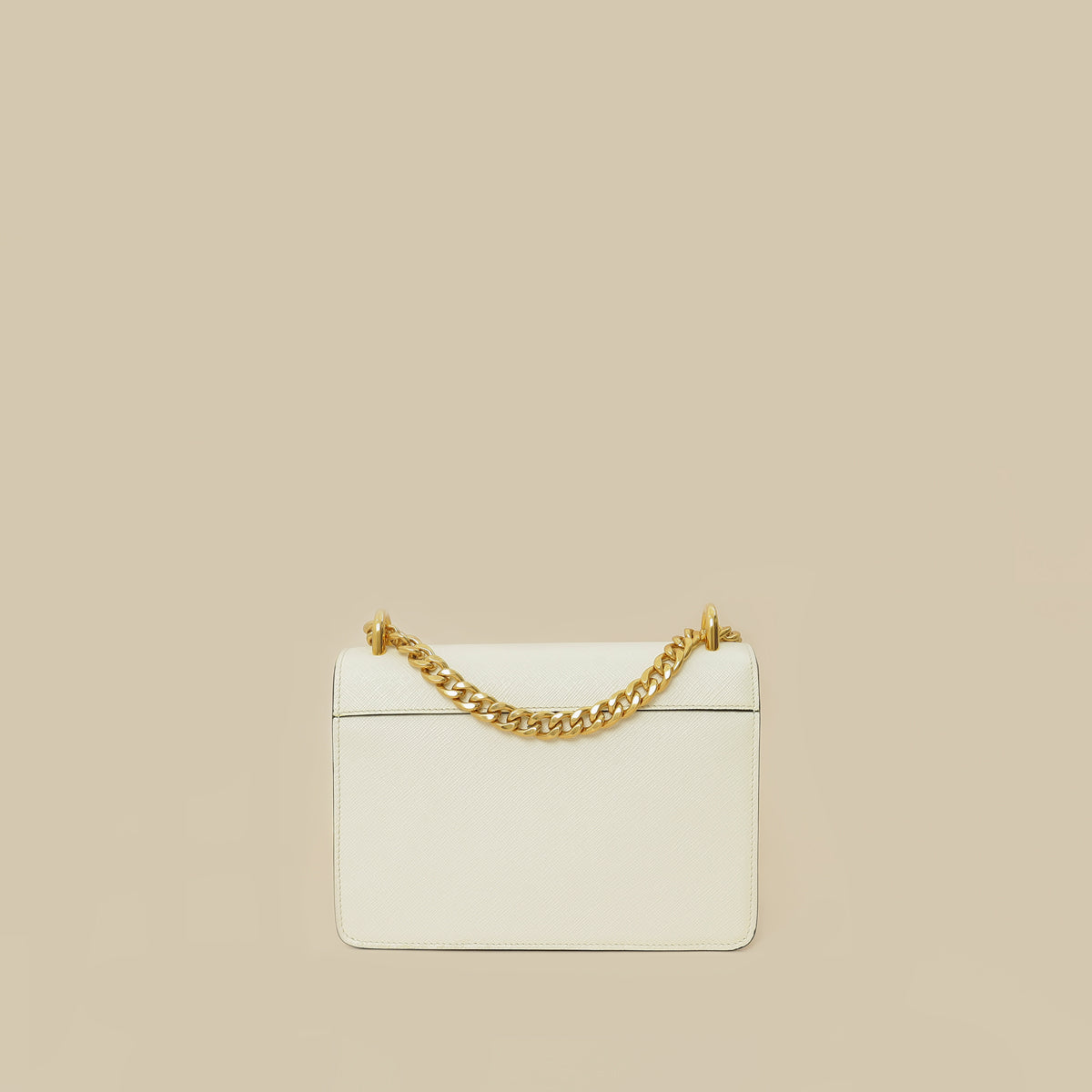 Prada White Flap Chain Crossbody Bag