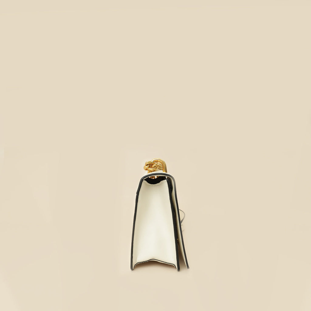 Prada White Flap Chain Crossbody Bag