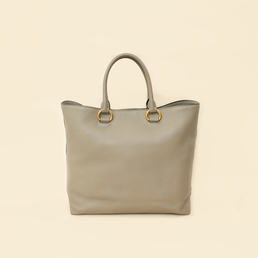 Prada Gray Vitello Phenix Tote Bag