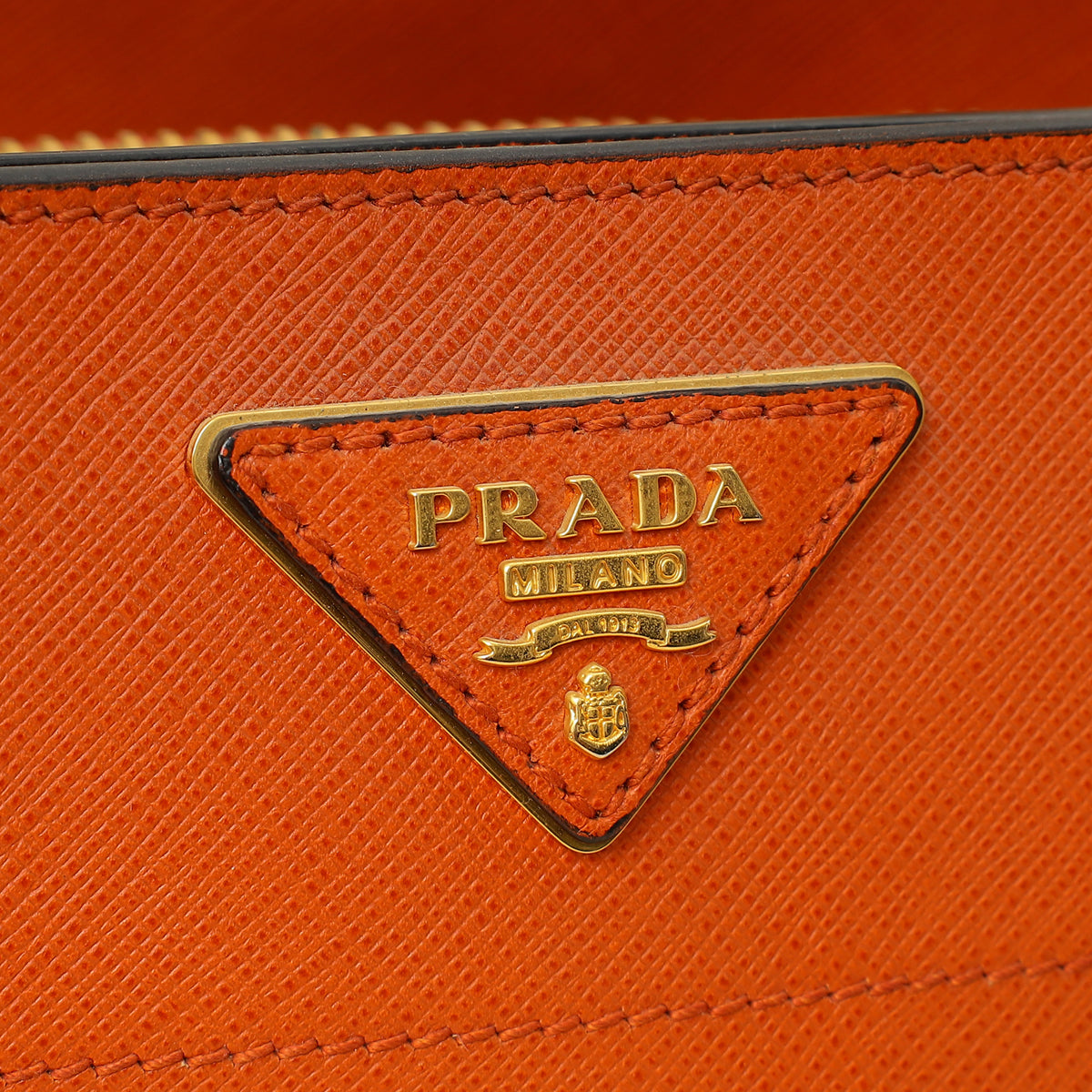 Prada Papaya Soft Triple Pocket Tote Bag