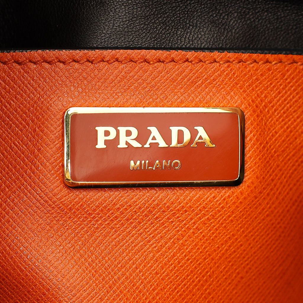 Prada Papaya Soft Triple Pocket Tote Bag