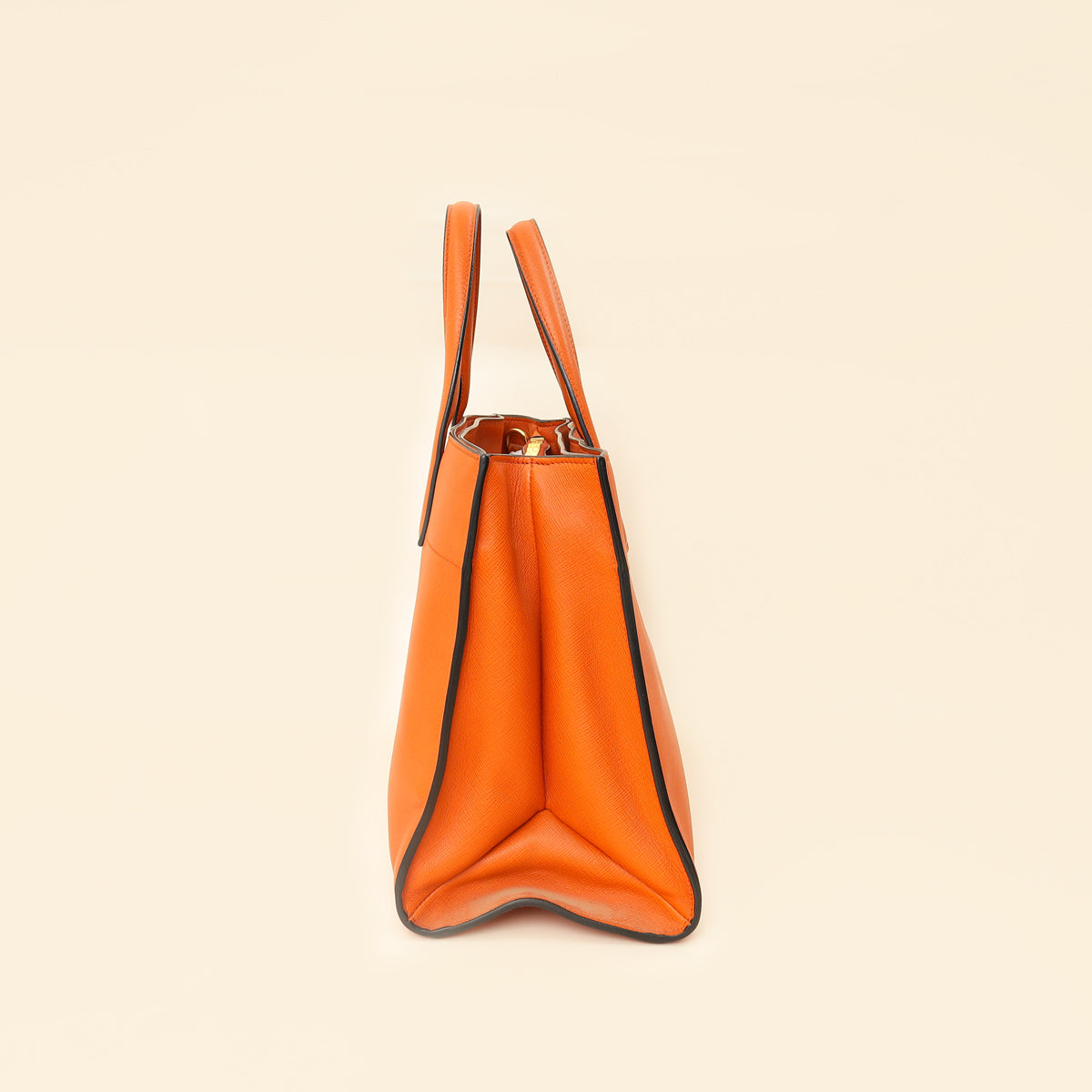 Prada Papaya Soft Triple Pocket Tote Bag