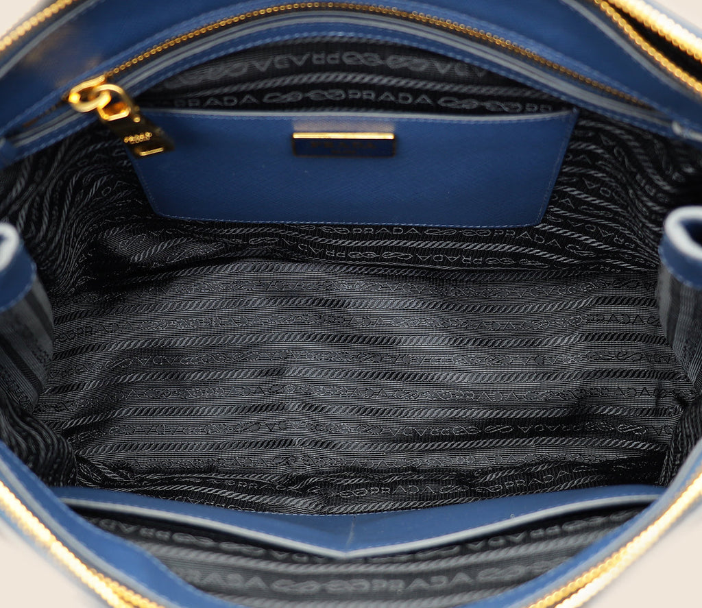 Prada Bluette Lux Galleria Front Pocket Bag