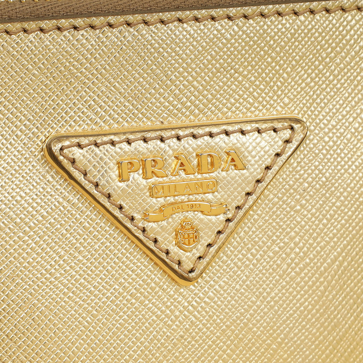 Prada Metallic Gold Lux Galleria Tote Small Bag