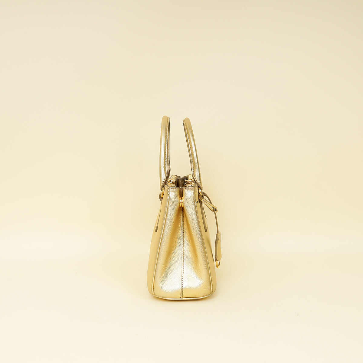 Prada Metallic Gold Lux Galleria Tote Small Bag