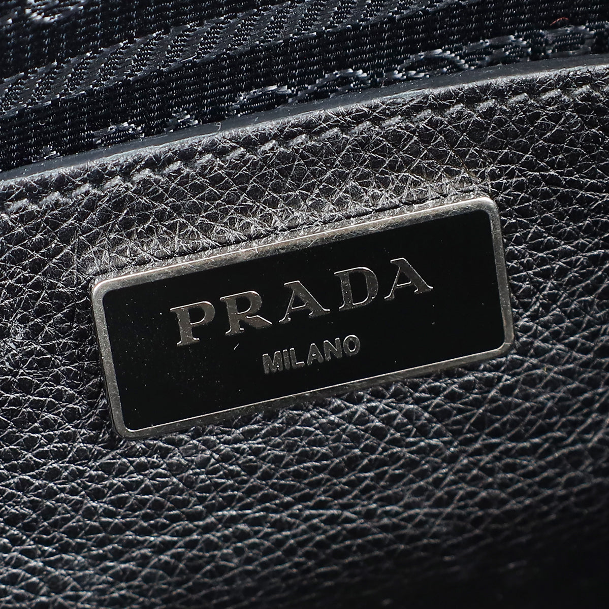 Prada Black Vitello Crystal Double Bag