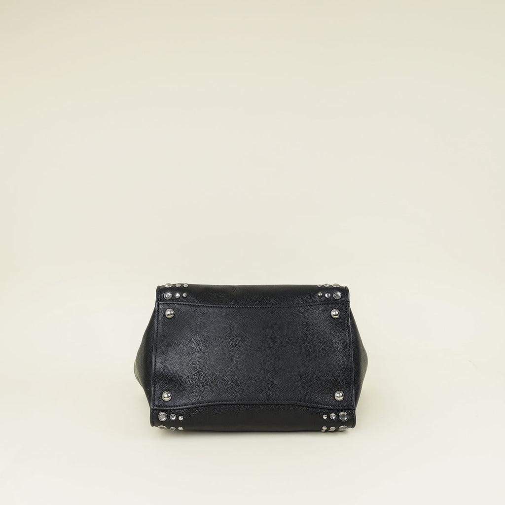 Prada Black Vitello Crystal Double Bag