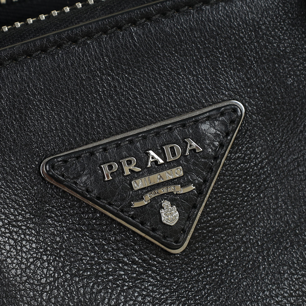Prada Black Vitello Crystal Double Bag