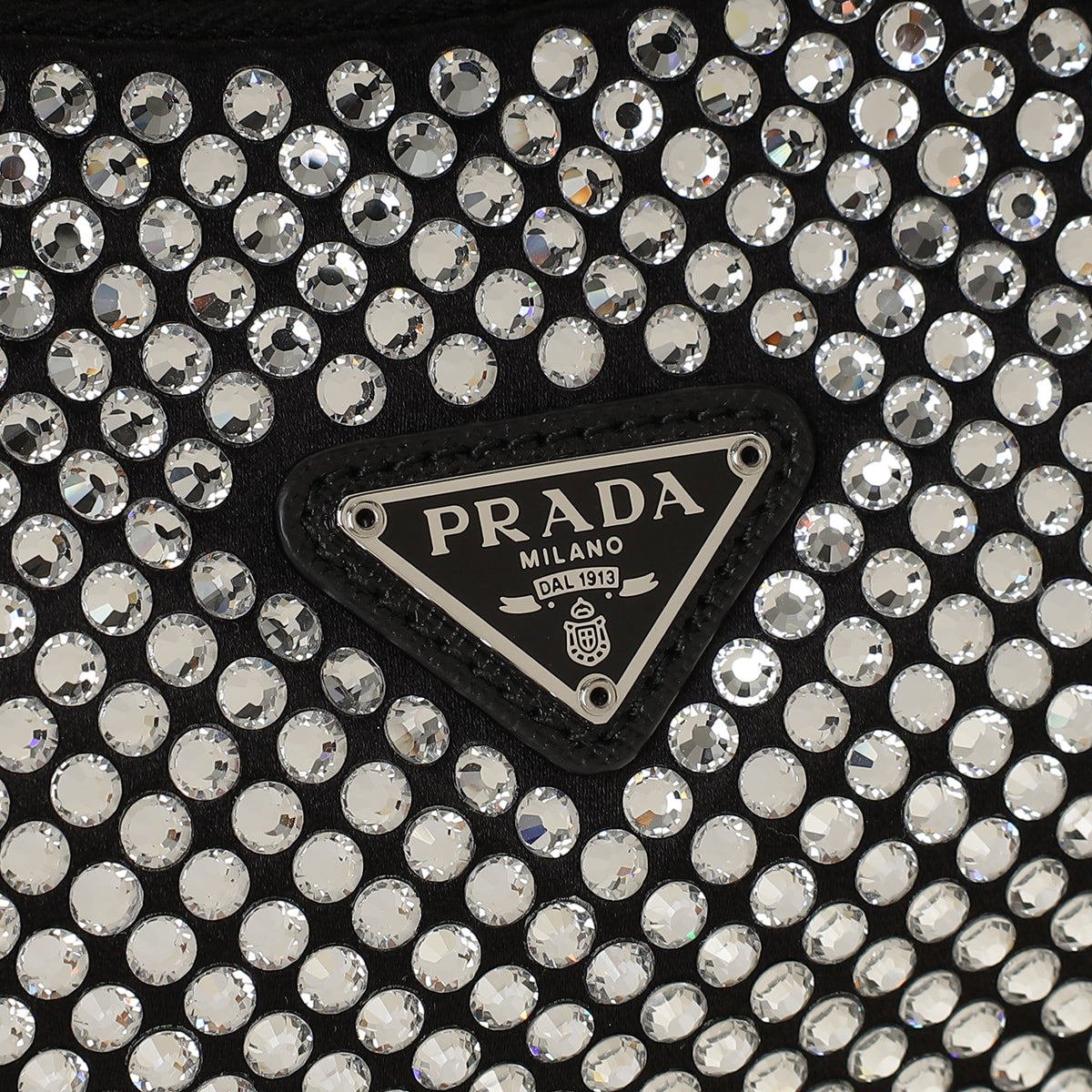 Prada Black Crystal-Embellished Satin Re-Edition 2000 Mini Bag
