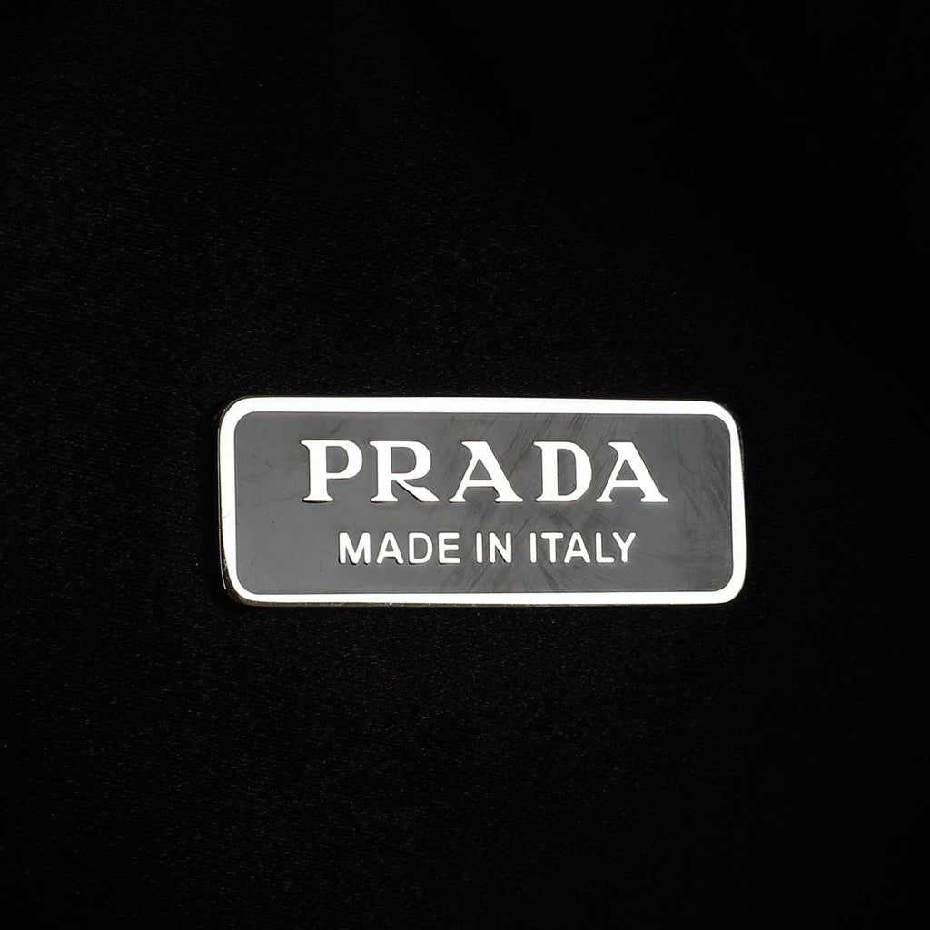 Prada Black Crystal-Embellished Satin Re-Edition 2000 Mini Bag
