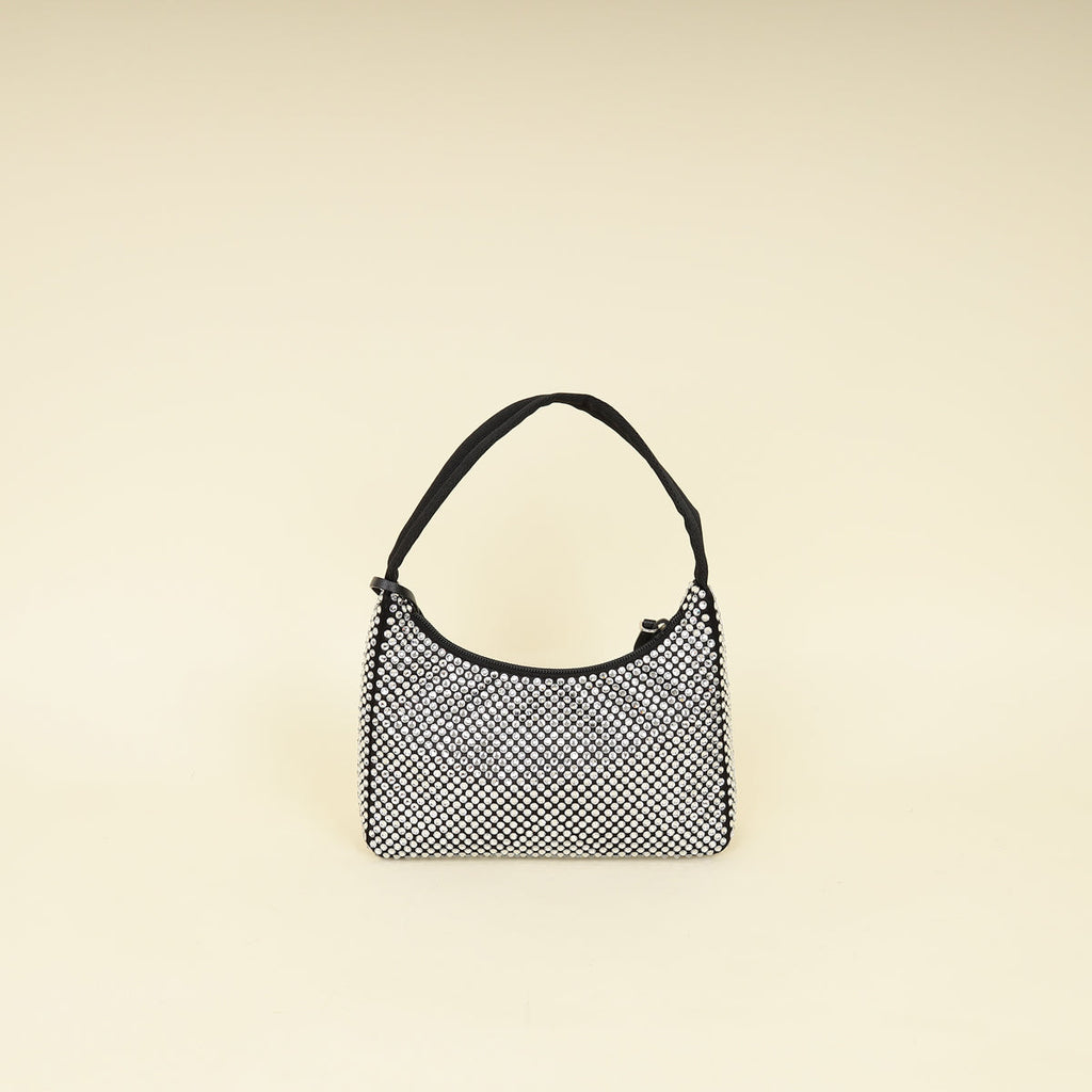 Prada Black Crystal-Embellished Satin Re-Edition 2000 Mini Bag