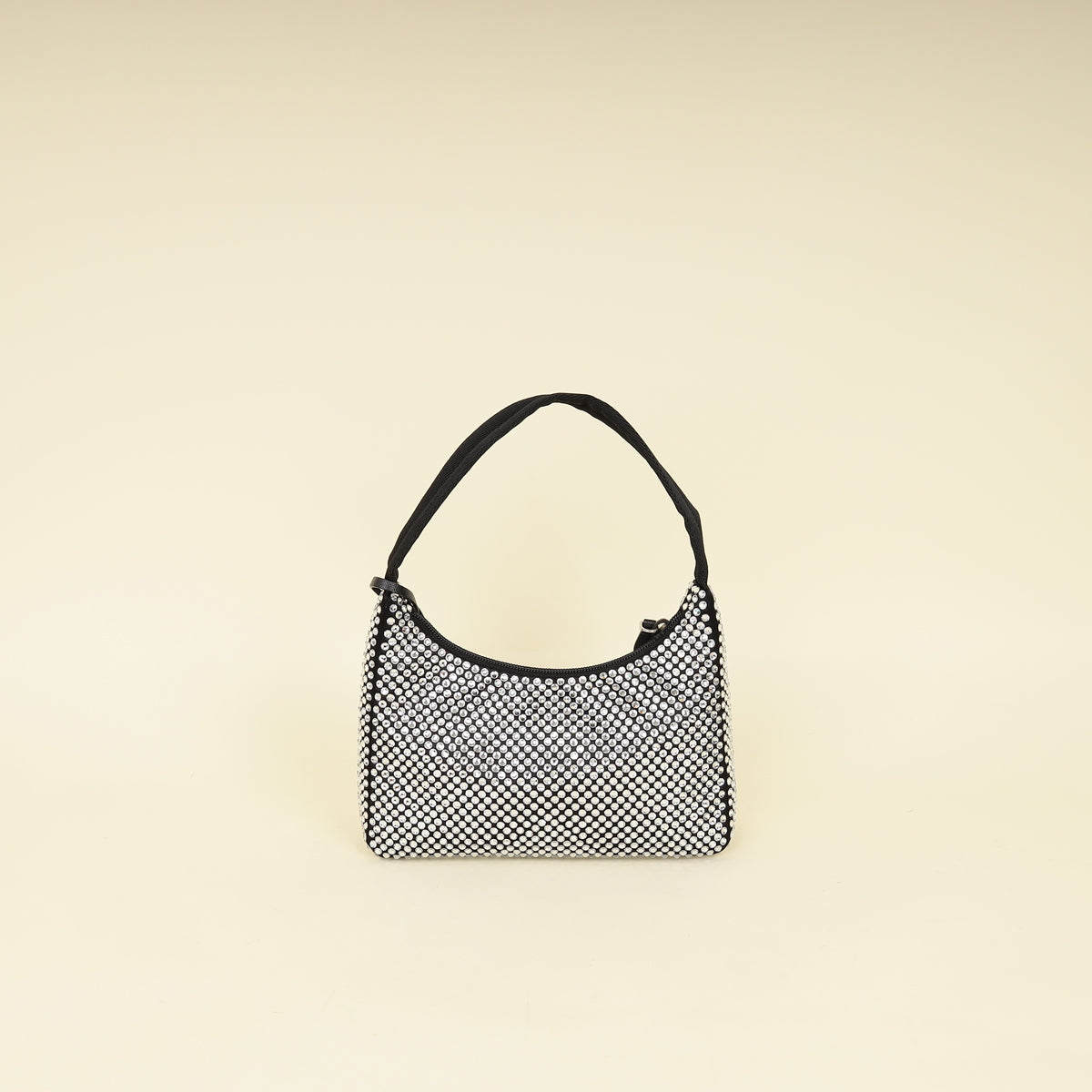 Prada Black Crystal-Embellished Satin Re-Edition 2000 Mini Bag