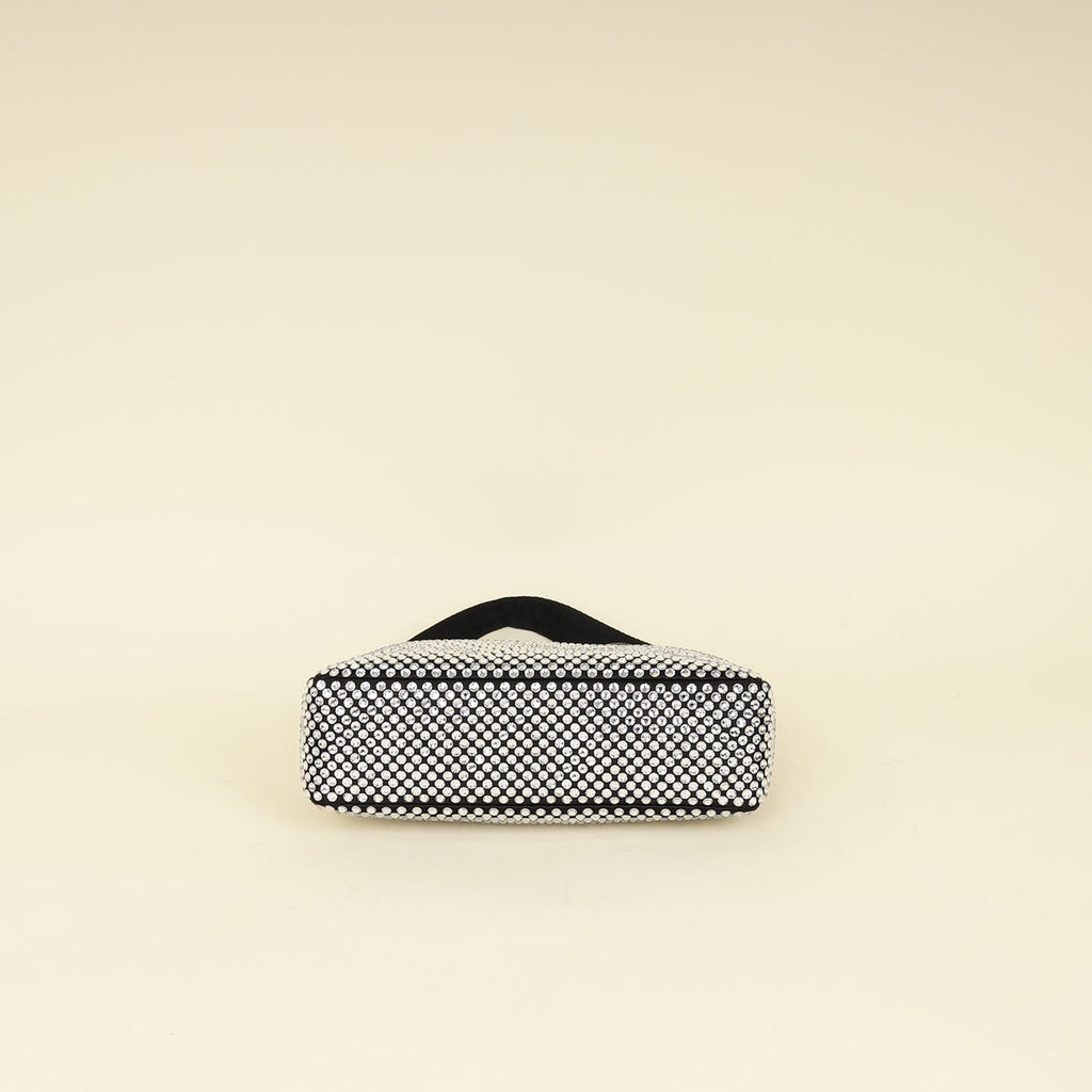 Prada Black Crystal-Embellished Satin Re-Edition 2000 Mini Bag