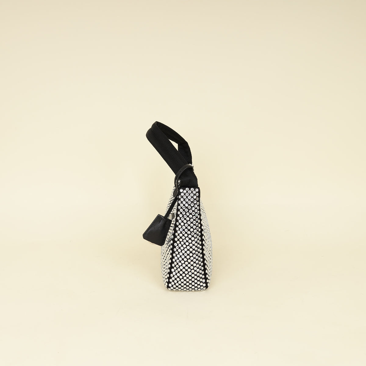 Prada Black Crystal-Embellished Satin Re-Edition 2000 Mini Bag