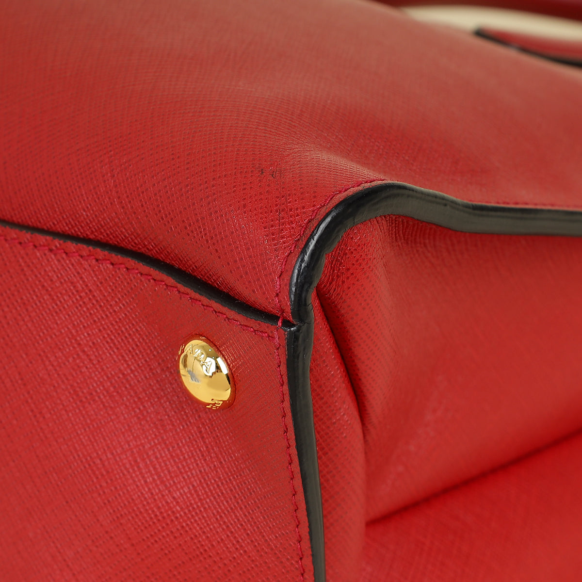 Prada Red Soft Convertible Tote Bag