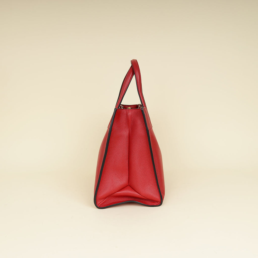 Prada Red Soft Convertible Tote Bag