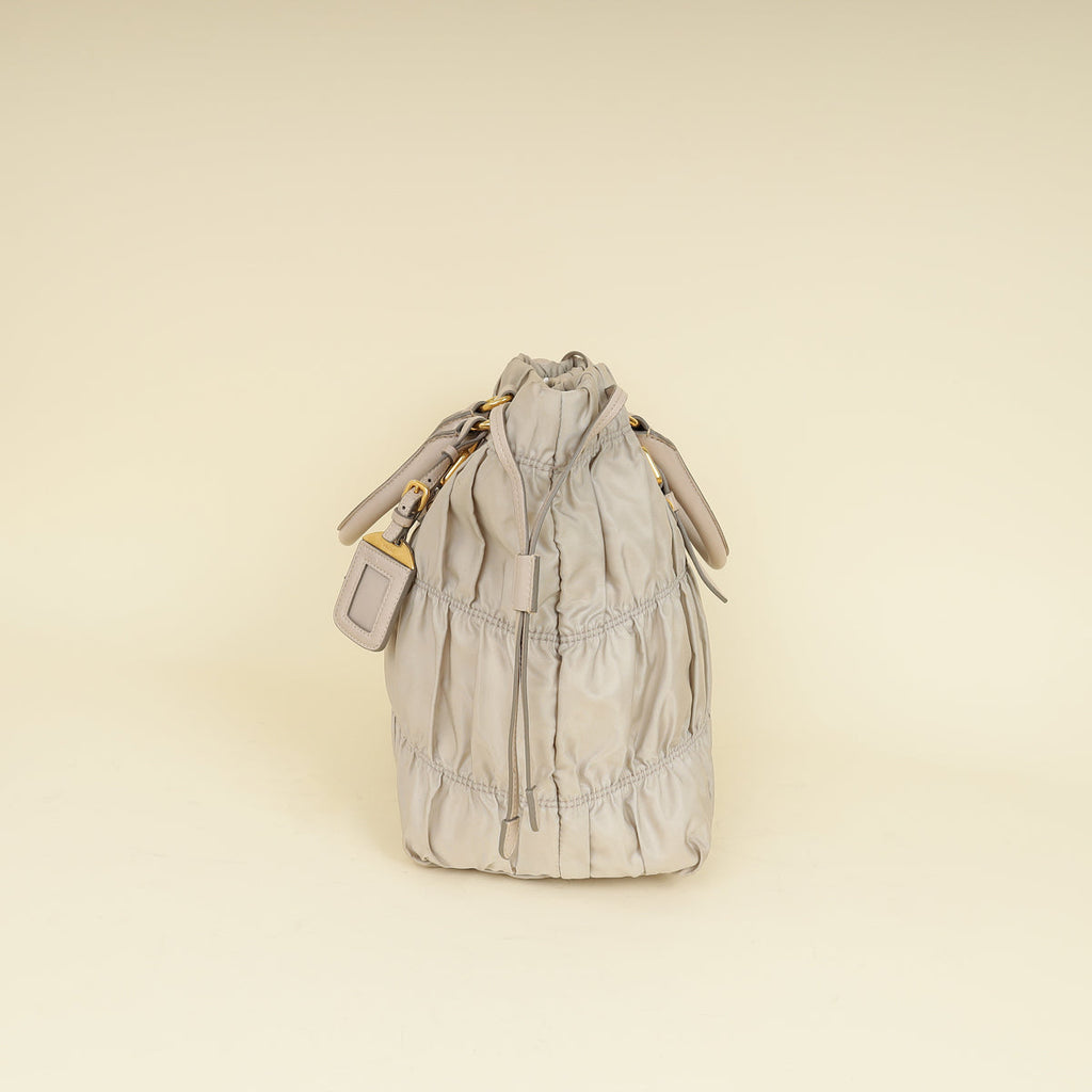 Prada Light Gray Tessuto Gaufre Tote Bag