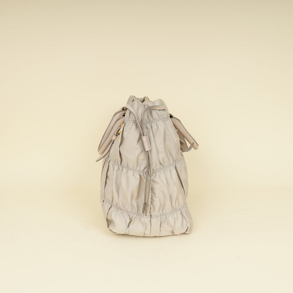 Prada Light Gray Tessuto Gaufre Tote Bag