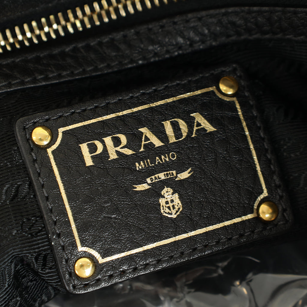 Prada Black Vitello Diano Soft Tote Bag