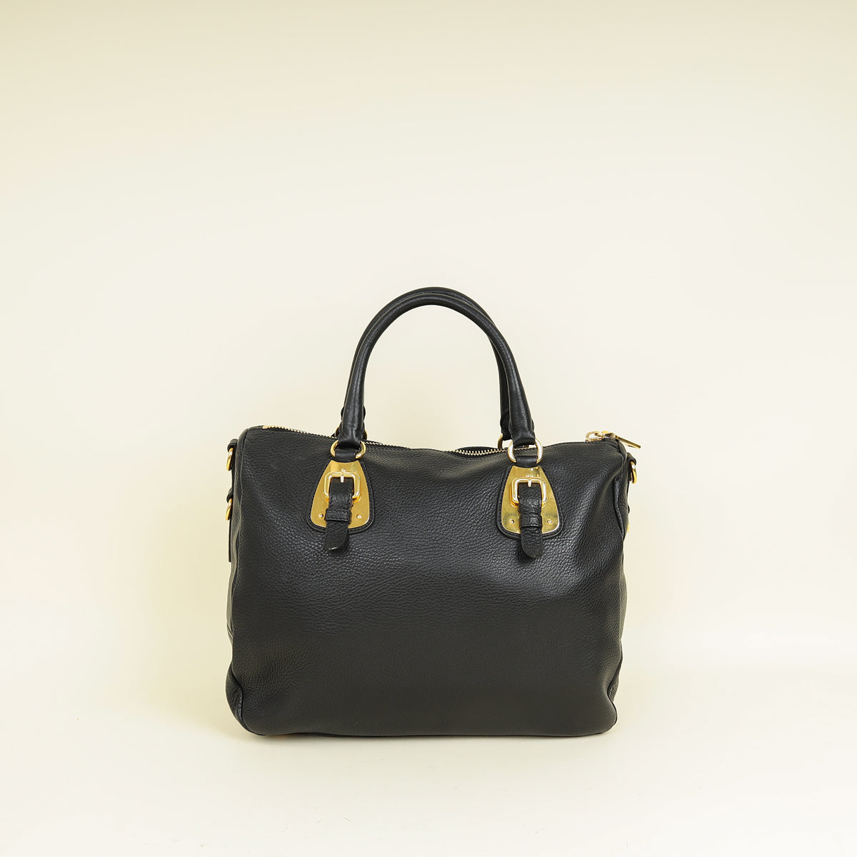 Prada Black Vitello Diano Soft Tote Bag