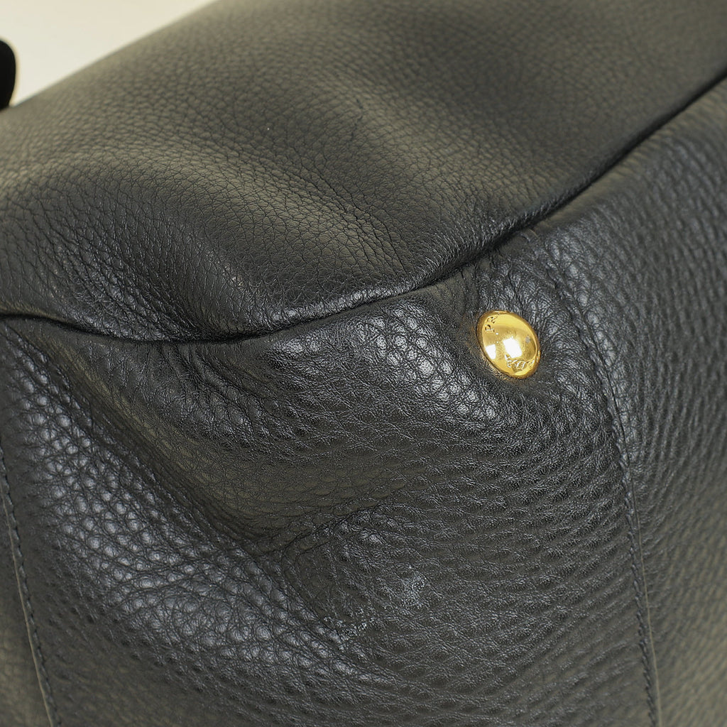 Prada Black Vitello Diano Soft Tote Bag