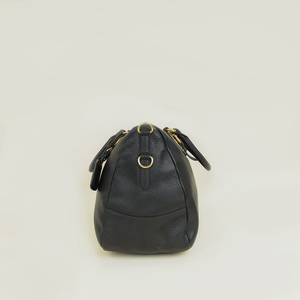 Prada Black Vitello Diano Soft Tote Bag